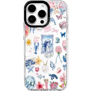 for iPhone 14 Pro Case, Ocean Self-Care Collage Pattern with Sea Creatures, Military-Grade Drop Protection, Aesthetic Soft Slim TPU Protective & Camera Protection for Women Girls (BlueSummerCut)