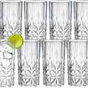 18oz Plastic Drinking Water Tumblers, 8 Pack Shatterproof Tritan BPA-Free Shatterproof Outdoor Highball Drinkware, Reusable Clear Plastic Cups, Dishwasher-Safe