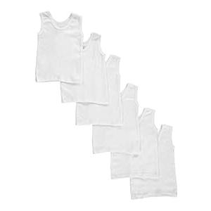 bambini Baby Boys Girls Unisex 6-Pack Sleeveless T-Shirts Tanks, White, Medium 19-26 Lbs