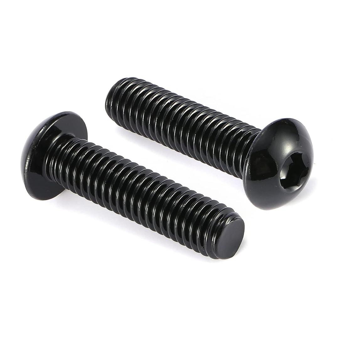 3/8-16 x 1-1/2" Button Head Socket Cap Bolts Screws, 10Pcs 304 Stainless Steel 18-8, Allen Hex Drive, Black Oxide by SG TZH(with Hex Spanner)