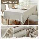 Textured Table cloth for Rectangle table, Heavy Duty Farmhouse Tablecloth Solid Cotton Linen Waterproof Wrinkle Free Burlap Table Cover for Kitchen Dining,Party, Light Brown 55''x75'',4-6 Seats