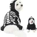 Spooktacular Creations Pet Dog Plush Skeleton Hoodie Costume for Halloween Dress Up Party, Pet Carnival, Outdoor Play (Large)