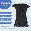12 inch Loc Extensions Human Hair, 50 Strands Permanent Dreadlock Extensions Human Hair 0.4cm Width 100% Full Handmade Dreads Can Be Dyed and Bleached (Black)