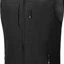 33,000ft Men's Lightweight Softshell Vest Outerwear Zip Up Fleece Lined Windproof Sleeveless Jacket for Golf Running Hiking (Medium, Black)