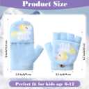 4 Pairs Kids Winter Touchscreen Gloves Warm Fleece Lined Child Knit Gloves Elastic Cuff Winter Texting for Girls Boys (Magnolia, Light Gray)