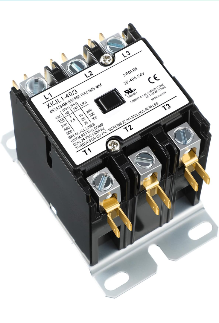 BOJACK 3 Poles FLA 40 Amp Coil 120 VAC Air Conditioner Condenser Compressor Contactor AC Definite Purpose Contactor (Pack of 1)