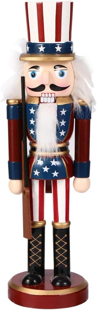 TENDYCOCO Wooden Walnut Soldier Nutcracker Puppet 9.8 Inch Classic Painted Christmas Nutcracker Ornament Decorative Desktop Toy Present