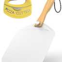 Meykwod Pizza Peel 12 inch, Aluminum Pizza Paddle, Metal Pizza Peel, Pizza Spatula for oven, with Foldable Wood Handle, Pizza oven accessories