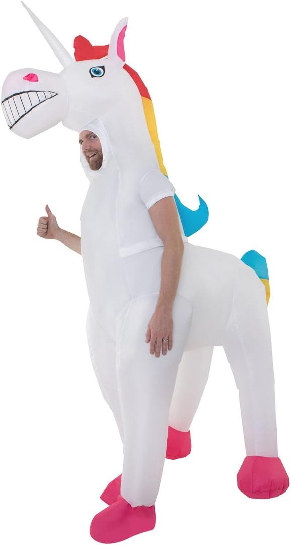 Adult Unicorn Inflatable Costume Magic Horse Fancy Dress Up Mens Womens Costumes