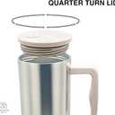 Stainless Steel 40 Oz Tumbler with Handle and Straw | Vacuum Insulated | Silicone Lid | Water Bottle Travel Mug | Gifts for Women Men Him Her | Electrolyte Series | Silver Metallic