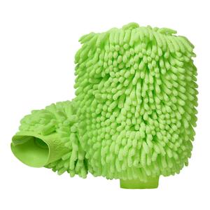 YESCOO 2 Pack Car Wash Mitt, Scratch Free Microfiber Wash Mitt, Double Sided Wash Mit, Wash Mitts for Car Washing, Home Cleaning, Green (10'' x 7'')