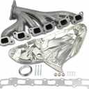 A-Premium Exhaust Manifold W/Gasket, Studs, Nuts, Bolts, Washers & Heat Shield [6Cyl 4.2L] Compatible with Chevrolet, GMC, Isuzu & Saab - Trailblazer Envoy 9-7x 2008-2009, Ascender 2008