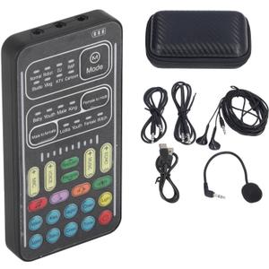 Voice Changer Set,I9 Multifunction Portable Recording Mini Sound Card,8 Different Sounds,High Device Compatibility,for Game Music Recording,Phone Computer Sound Changer(English Version)