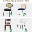 Velvet Chair Seat Covers for Mid Century Modern Dining Chairs, Armless Accent Chairs Seat Slipcovers Pack of 4 (Off White)