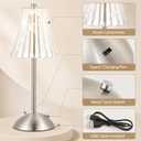 8 Pcs Cordless Table Lamp Rechargeable Touch Lamp Silver Flower