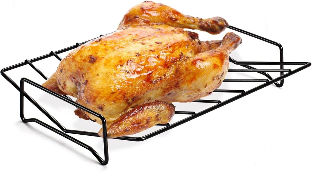Rib Racks for Grilling and Smoking,Turkey Roasting Rack,Can Be Used On Both Sides 1210" Black