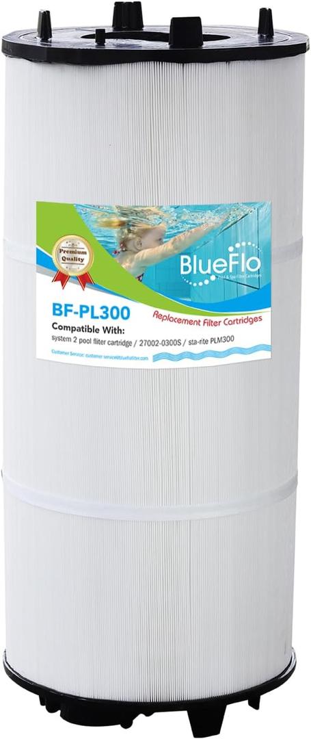 PLM300 Pool Filter Cartridge Compatible with sta-rite System 2 PLM300, 27002-0300S Pool Fliter Cartridges Modular Media, ST300, 300 sq.ft