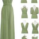 TIRAS Women's Convertible Dresses for Bridesmaids Infinity Dress Long Multi-Way Dress Twist Wrap Dress (Medium)