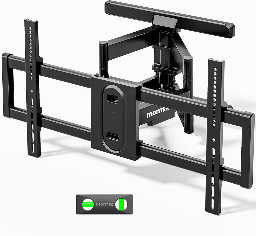 monTEK Full Motion TV Wall Mount for 4395 Inch TVs, Pre-Assembled TV Mount with Tool-Free Tilt, Swivel, Extension, Max VESA 800 x 400mm and 132 lbs, 16/18 Wood Studs (Full Motion 4395 Inch (VESA 800x400mm))