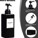 YUEYANG Black Shampoo and Conditioner Bottles, 16.9OZ Pack of 3 Empty Shower Bottles Rerefillable with Labels, Black Shower Dispenser with Pump (2.5 x 2.5 x 8 Inch)