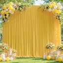10x10ft Yellow Backdrop Curtains for Wedding Parties Wrinkle Free Yellow Curtains Photo Backdrop Drapes for Photography Birthday Baby Shower Soft Fabric Party Backgournd for Photoshoot, W5 x H10'