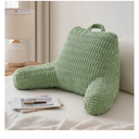 Blissful Diary Reading Pillow, Backrest Pillow with Shredded Memory Foam for Adult & Children, Designed for Bed and Couch Sitting Up, Includes Arms, Pockets and Washable Cover, Sage Green