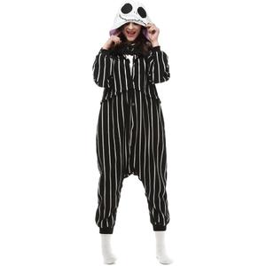 Jack Skellington Onesie Costume for Adult Women and Men. (Small, Black)