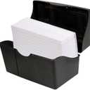 Innovative Storage Designs Plastic Card File, 350-Card Capacity, Black (5 X 8)