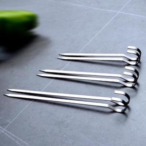 40PCS Kabob Skewers Flat Metal BBQ Barbecue Skewer 7" short Stainless Steel Shish Kebob Sticks Wide Reusable Grilling Skewers Set for Meat Shrimp Vegetable, Set of 40 with box (5.9inch)
