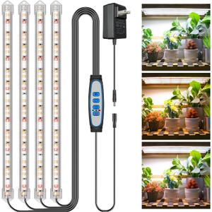 Grow Lights for Indoor Plants, 16" Full Spectrum Plant Grow Light Strip with Upgrade Timer 6/12/16 Hrs, 3 Spectrum Modes, 240 LEDs Sunlike Growing Lamp for Seedlings Hydroponics Succulent