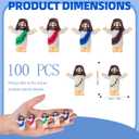 100 Pcs Little Jesus Figures, Mini Jesus Figurines in Bulk for Easter Egg Stuffers Tiny Jesus Figures to Hide and Seek Religious Gifts（5 Colors）