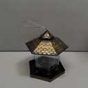 Twinkle Star Wild Bird Feeder Hanging for Garden Yard Outside Decoration, Hexagon Shaped with Roof (7.9 x 7.9 x 8.7 inches, *Bronze)