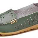 VenusCelia Women's Comfort Walking Boat Shoe (6, Green(cutout))