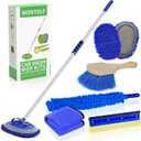 Wontolf 62'' Car Wash Brush With Long Handle - Chenille Microfiber Mop Mitt, Cleaning Kit, Windshield Window Squeegee, Duster, Microfiber Towels, Wheel Tire Brush for Cars, RV, Truck, Boat