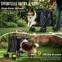 CANINE CANYON Scout Pet Stroller, Heavy Duty Dog Stroller for Large & Medium Dogs, Foldable Pet Stroller for 2 Small Dogs with All-Terrain Wheels, Storage Pocket & Cup Holder, 55 lbs Capacity, Black