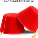 SATINIOR Red Turkish Fez Felt Hat Bulk Men Women Christmas Cosplay Costume Greece Moroccan Traditional
