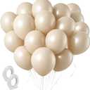 Cream Balloons 160 Pack 5 inch Latex Party Neutral Round Beige Sand White Balloons for Birthday Wedding Baby Shower Gender Reveal Party Decoration