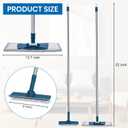 Collapsible Mop and Bucket Set with Scrub Mop and Brush, Tile Laminate Hardwood Floor Brush and Flat Mops for Floor Cleaning, Foldable Bucket with Washable Microfiber Mop(Blue)
