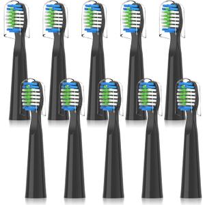 Compatible with Bitvae D2 Electric Toothbrush Replacement Heads, for Bitvae D2 Electric Toothbrush,10 Pack (Black)