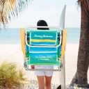 Tommy Bahama 5-Position Classic Lay Flat Backpack Beach Chair with Cooler and Cup Holder, Portable Folding Beach Chair for Tanning, Pineapple Stripe