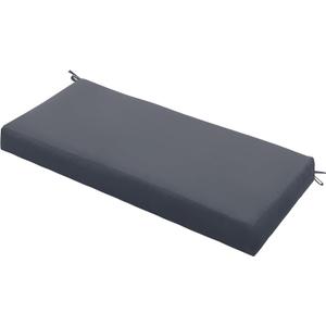 Outdoor Bench Cushion Waterproof 45"x18"  Fade-Resistant Patio Furniture Cushion with Ties for Porch Swing, Loveseat, or Indoor Bench Replacement, Dark Grey