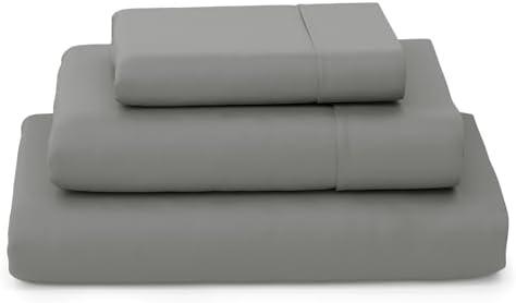 Cosy House Collection Luxury Bamboo Sheets - Blend of Rayon Derived from Bamboo - Cooling & Breathable, Silky Soft, 16-Inch Deep Pockets - 3-Piece Bedding Set - Twin XL, Grey