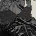 Womens Robes Sexy V Neck Long Sleeve Nightgown Loose Fit Lace-Trim Solid Color Warm Maxi Tie Winter Loungewear (Large)