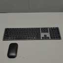 Ultra Premium Wireless Keyboard and Mouse Combo - Rechargeable, Ultra Slim Design, Quiet, Full Size, Number Pad, Unifying Receiver, Black (QWERTY)