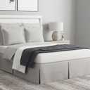 Bed Makers Never Lift Your Mattress Wrap Around Bed Skirt, Classic Style, Low Maintenance Wrinkle Resistant Fabric, Traditional 14 Inch Drop Length, King, Soft Silver