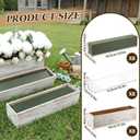 Sintuff 8 Set Rectangle Wooden Planters, 17 x 4 Inch Wood Boxes with Removable Plastic Liner & Floral Foam Blocks, Rustic Wood Planter for DIY Centerpieces Home Wedding Garden Bookshelf Decor