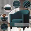 2 Piece Velvet Tub Chair Covers for Armchairs,Spandex Tub Chair Slipcovers,Stretch Tub Chair Slipcover Furniture Protector Cover Sofa Slipcover for Tub Chair (Blue Teal,1)