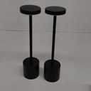 Cordless Table Lamp 2 Pack Rechargeable Table Lamps, 5000mAh Battery Operated Lamp with 3-Color Dimmable Light, Outdoor Table Lamp for Bedroom, Restaurant, Patio, Home Décor (Black)