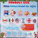 Funrous 71 Pcs Winter Bulletin Board Set Holidays Around the World Board with Christmas Chinese New Year Kwanzaa Diwali Hanukkah Winter Solstice Cutouts for Xmas Party School Classroom Home Wall Decor