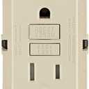 Leviton GFCI Outlet, 15 Amp, Self Test, Tamper-Resistant with LED Indicator Light, Protection from Electric Shock and Electrocution, GFTR1-T, Light Almond